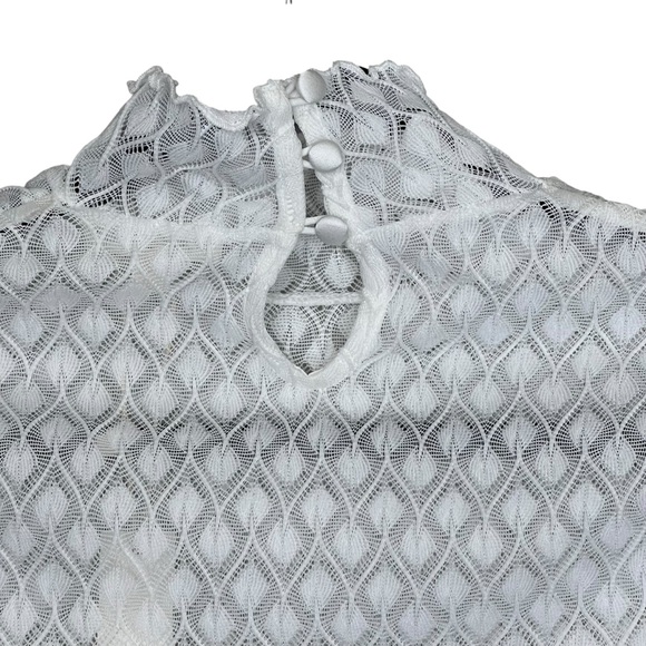 NWT For Love and Lemons Tracy Top Sheer White Women’s Size Small - Picture 6 of 9